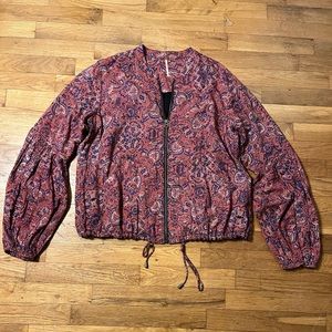 Free People paisley bomber jacket